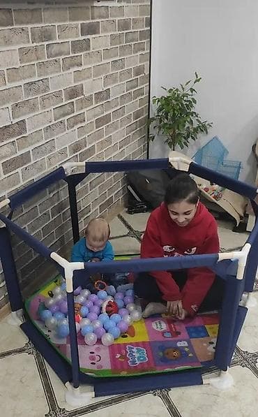 манеж качела: Детский игровой манеж 0+ - Шестигранная форма, устойчивый каркас на — 5