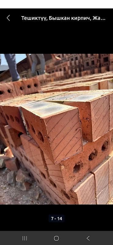 аш такта: Тешиктүү, Бышкан кирпич, Бирдик, 250×120×65 — 2