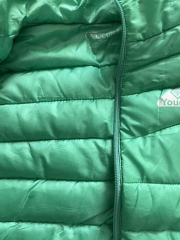 разгрузка жилет: Девочковый стеганый жилет с капюшоном Youcun, цвет зелёный, на 7-9лет — 2