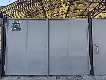 Распашные ворота: Металлические распашные ворота с калиткой - Конструкция — 1