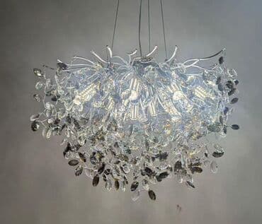 коронки алмазные: Хрустальные подвесные люстры с LED-подсветкой - Эффектные — 1