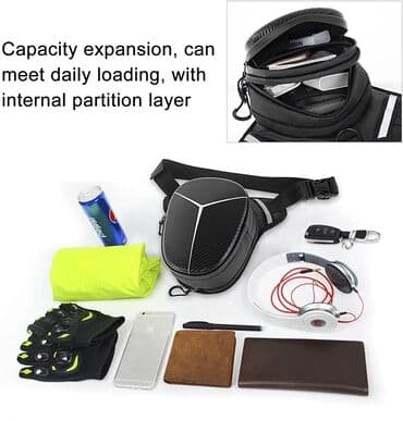 купить золотую цепочку в бишкеке: Модная Водонепроницаемая поясная сумка на бедра, черная универсальная — 4