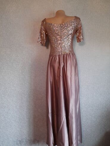 выпускные платья с открытой спиной: Вечернее платье в пол: - Цвет: пудрово‑розовый/шампань. - Верх — 2