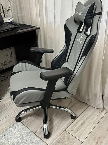 Игровые кресла: Игровое кресло, Новый, С колесиками, цвет - Серый, Экокожа — 2