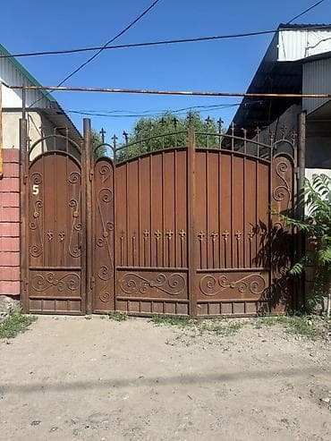 Профиль для ворот: Кованые двустворчатые ворота с калиткой - Материал: сталь с — 3