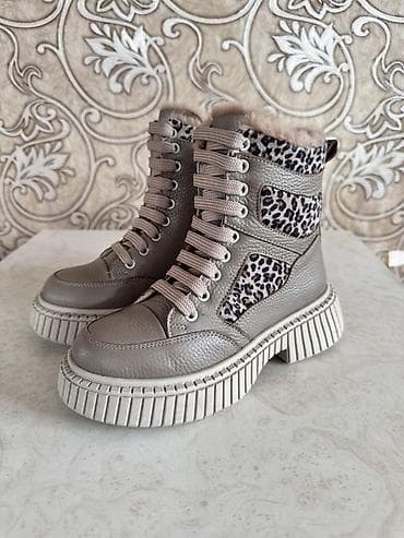 термо батинки: Женские зимние ботинки-берцы - Материал верха: фактурная экокожа — 1