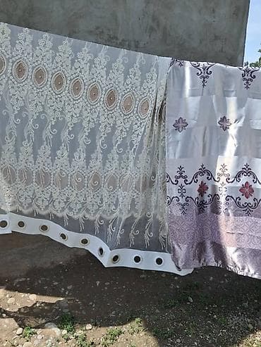 Текстиль: Шторалар комплекти, Сатин, Комплектте тюлу бар, Даяр буюм, Конок бөлмөсү үчун — 1