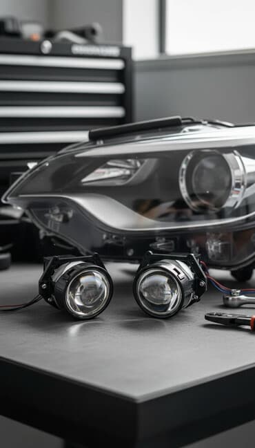 Линзы на автомобиль. 2,5 дюймов 65 ват по 6500с. 3 дюймов. 85