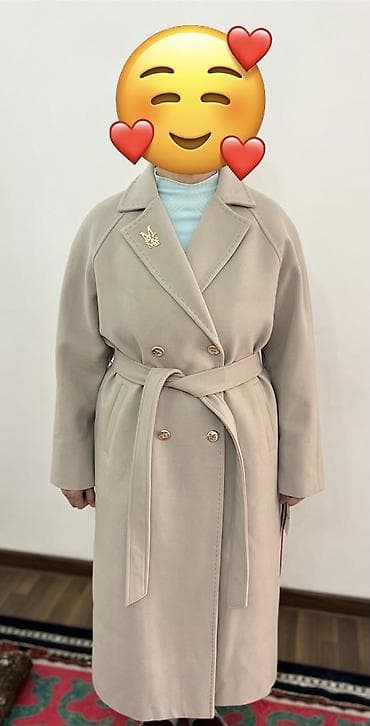 шуба италия: Пальто, Классика, Осень-весна, Ангора, Длинная модель, Двубортная модель, 2XL — 1