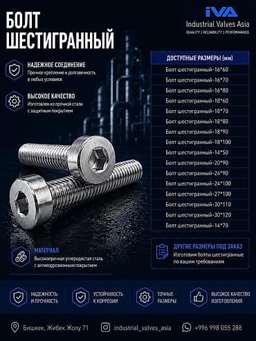 Болт шестигранный (под внутренний шестигранник) Назначение: -