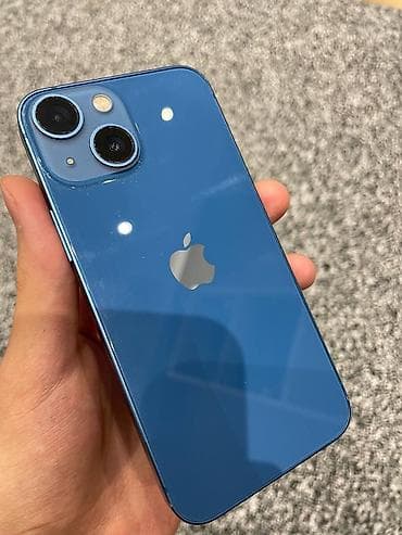 IPhone 13 mini, Б/у, 128 ГБ, Синий, Зарядное устройство, Чехол, Кабель, 81 %