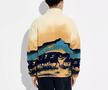 Пальто: Мужская флисовая куртка с молнией и высоким воротником-стойкой. Мягкий — 2