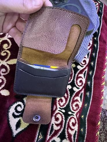 Кожаный мини-кошелёк/картхолдер - Материал: натуральная кожа с