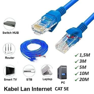 Ethernet-кабель LAN CAT 5e - Тип: витая пара Cat 5e, патч-корд -