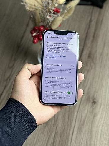 aifon 13: IPhone 13, Б/у, 128 ГБ, Синий, Чехол, 76 % — 7