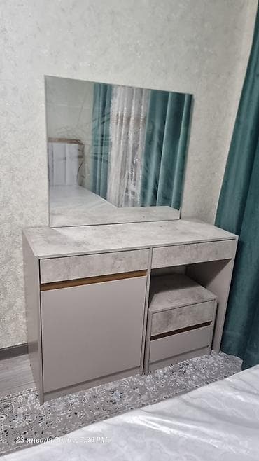 мебель для спальни новые: Спальный гарнитур, Двуспальная кровать, МДФ, цвет - Серый — 1