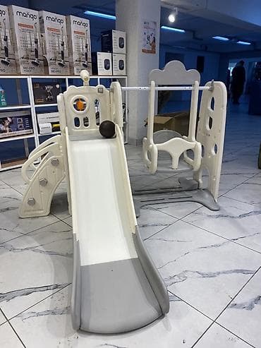 детский манеж с качелями: Детская горка Для улицы, Пластик, Новый — 1