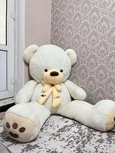 ростовая мишка: Большой плюшевый мишка - Цвет: молочный/кремовый - Размер: очень — 1