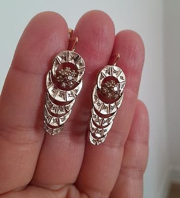 ✨ Серьги из золота с чистейшими бриллиантами. 583☆ проба. Вес 8,82 гр