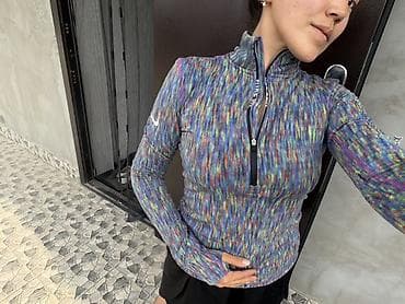 Nike Pro Hyperwarm — женская теплая тренировочная кофта с молнией до lalafo.kg да Nike Pro Hyperwarm — женская теплая тренировочная кофта с молнией до