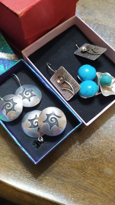 шикарное свадебное платье со шлейфом: Серебряные серьги, Проба 925, Жемчуг, Женские, Б/у — 10