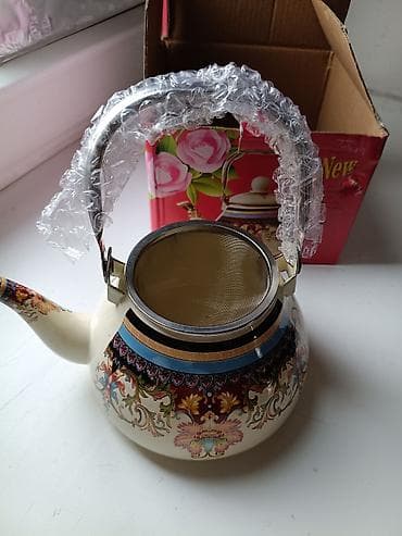 Эмалированный чайник с крышкой и переносной ручкой,производство РФ - — 8