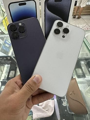 Техника и электроника: IPhone 14 Pro Max, Б/у, 128 ГБ, White Titanium, Защитное стекло, Коробка, Чехол, 95 % — 1