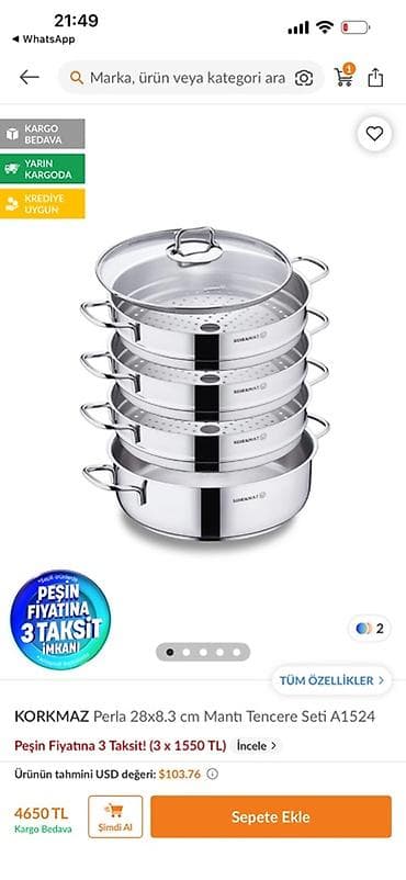 слоёное тесто: Набор для приготовления на пару KORKMAZ Perla A1524, 28 × 8,3 см - — 1