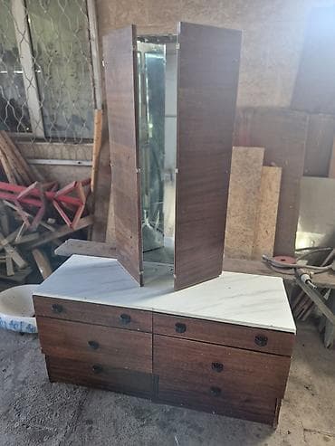 Вешалки: Туалетный столик, С зеркалом, цвет - Коричневый, Дерево — 2