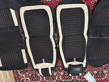 Чехлы Экокожа, С подушкой, цвет - Черный, Новый, Самовывоз, Платная доставка