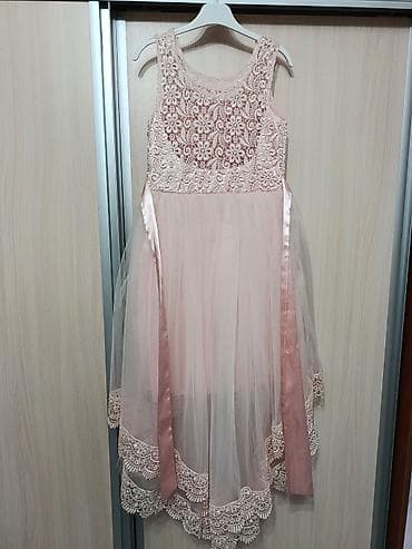 рубашки лен: Детское платье, цвет - Розовый — 2