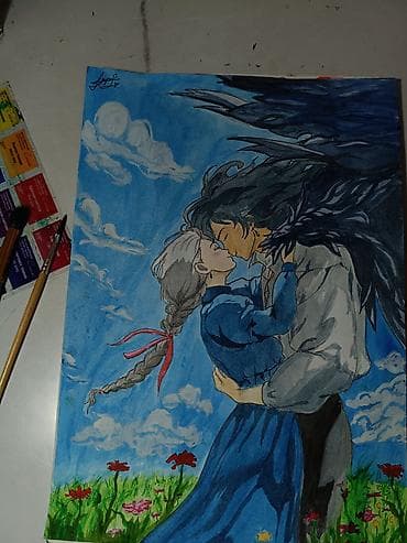 чехлы бу: Акварельная иллюстрация по мотивам «Ходячего замка» (Софи и Хаул) - — 1