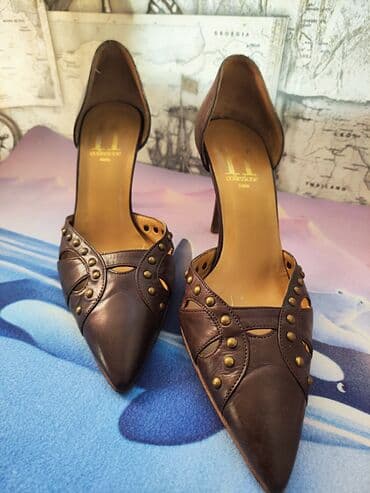 обувь из италии: Итальянские открытые туфельки натуральная кожа. Каблук 7см, 36 размер — 1