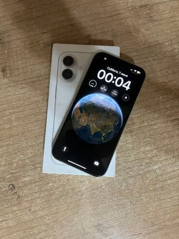 Автоэлектроника: IPhone 16, Б/у, 256 ГБ, Белый, Коробка, 93 % — 2