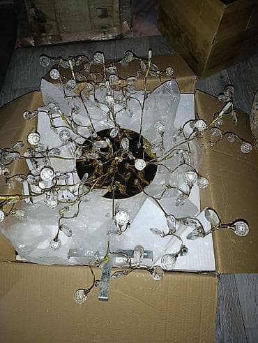 Потолочная люстра «ветви с кристаллами» - Тип: потолочная (плоское