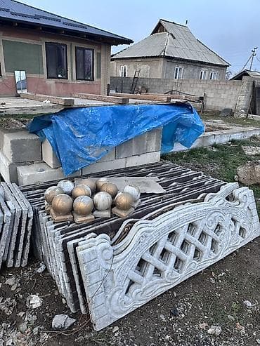 Габион тосмолор: Декоративный бетонный забор (комплект секций, столбов и тумб) Б/У - — 2