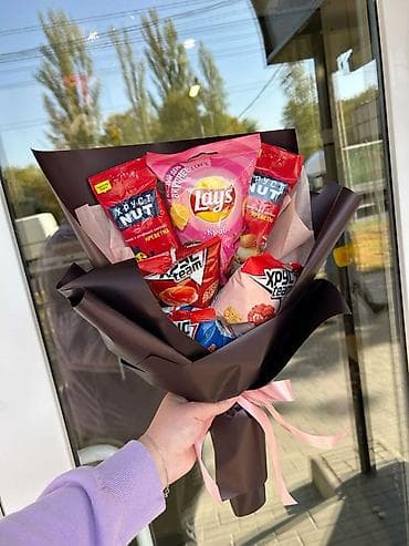 карамель для попкорна: Съедобные букеты из сладостей и снеков - Авторские композиции из — 4