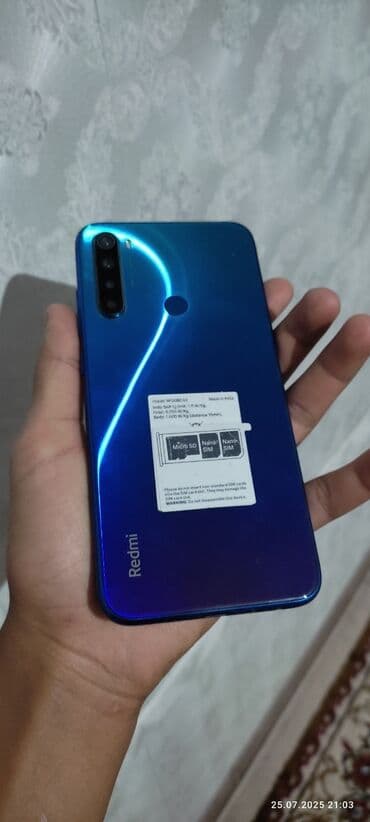 13 про телефон: Redmi, Redmi 8, Б/у, 64 ГБ, цвет - Синий, 2 SIM — 2