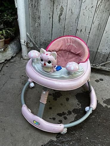 ходунок толокар: Ходунки для малышей Babywalker, розовые - Круглая устойчивая база с — 1