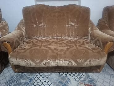 продам мебель б: Комплект мягкой мебели, Б/у, цвет - Коричневый — 5