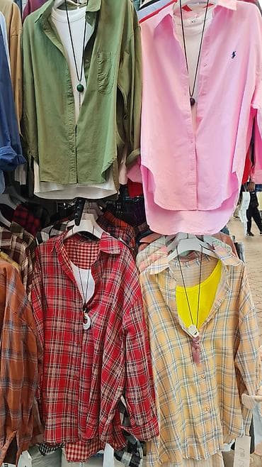 комбинация: Женские рубашки в клетку, свободного кроя - Модель: классическая — 7