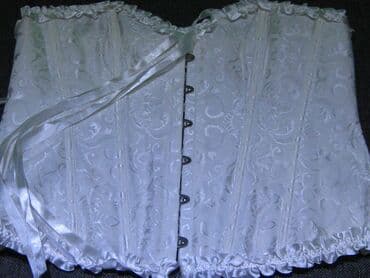 чачы casio: Бюстье! Женский атласный корсет со шнуровкой на спине + Размер — 7