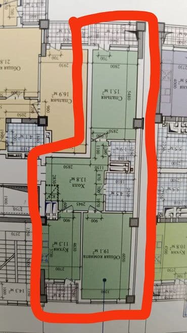 продажа квартир в бишкеке без посредников 2019: 2 комнаты, 72 м², Элитка, 2 этаж, ПСО (под самоотделку) — 3