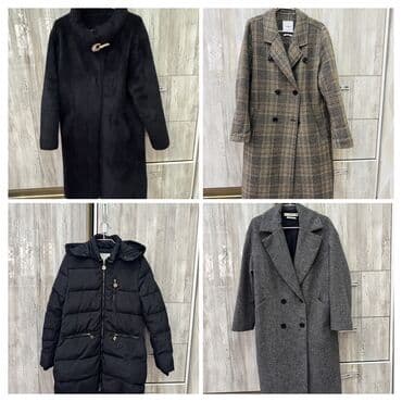 зимный пальто: Шуба, По колено, С капюшоном — 1