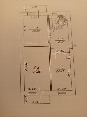 мкр аламедин 1: 2 бөлмө, 51 м², 1 кабат — 1