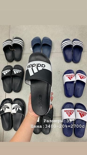 плаш: Мужские шлепанцы (сланцы) Adidas — разные модели и расцветки — 4