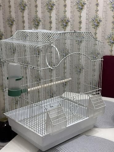 Башка жаныбарлар: Клетка для птиц, металлическая, светлая. - Пластиковый поддон с — 3