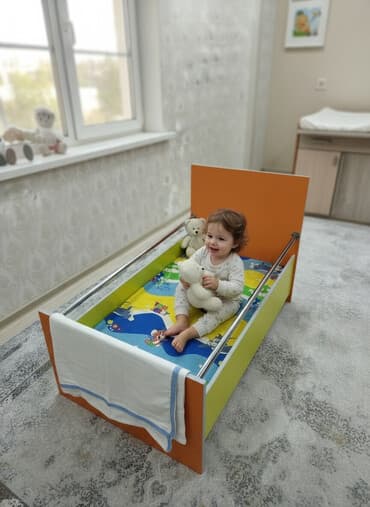 маты детские: Детская односпальная кровать, Б/у, Для мальчика, С бортиком, ДСП, Самовывоз, Бесплатная доставка, Платная доставка — 1