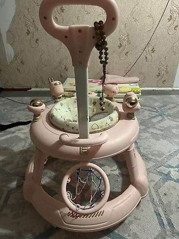 Детские ходунки с игровой панелью и ручкой-толкателем - Круглая