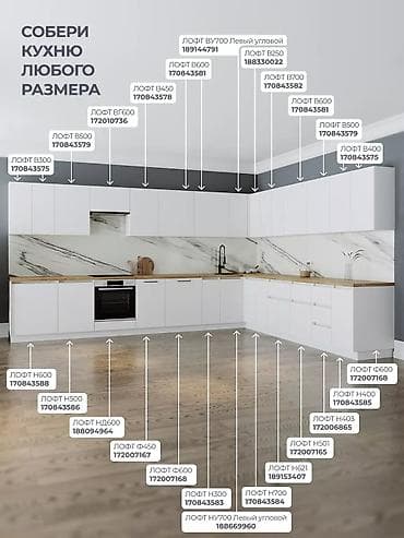 Кухонные гарнитуры: Кухонный гарнитур, Новый, ДСП, Бесплатная доставка — 10